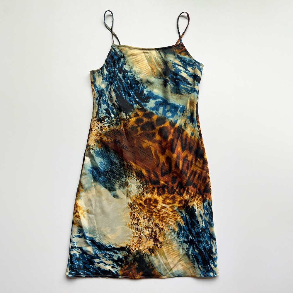Body Central Animal Print Abstract Slip Dress